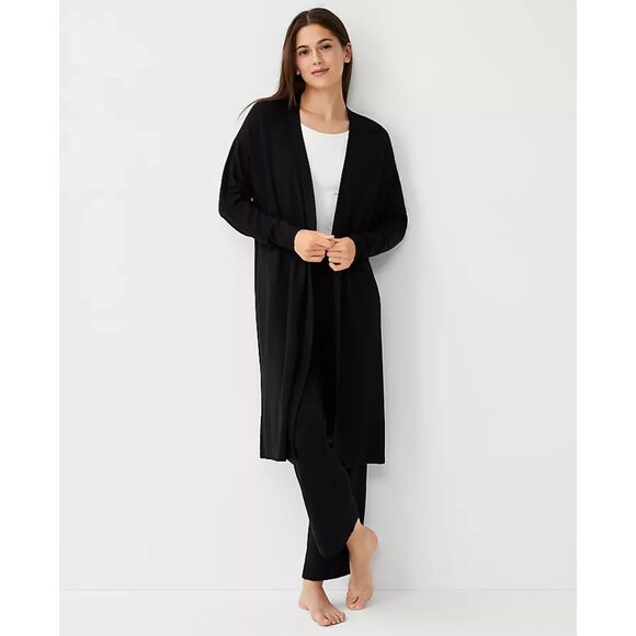 Ann Taylor Sweaters - ANN TAYLOR Lounge Duster Black Sz Small‎